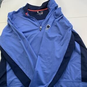 F&G Tech Pullover 1/4 Zip Long Sleeve Mens XL Light Blue